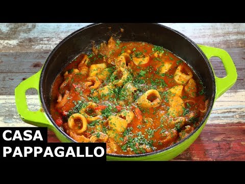 Deliziosi calamari in umido: un’esplosione di sapori con patate e olive!